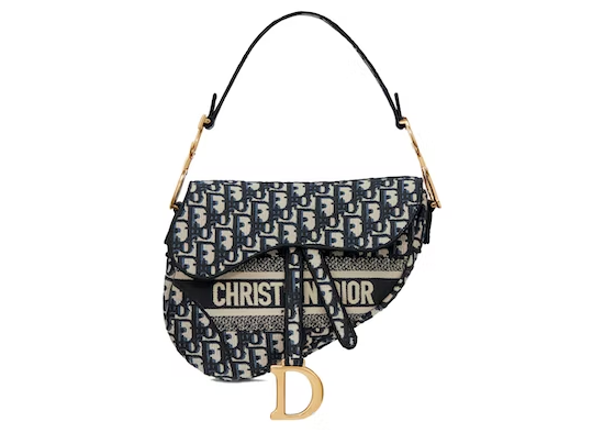 D10r Saddle Bag D10r Oblique Embroidery Blue(  8H 10W)