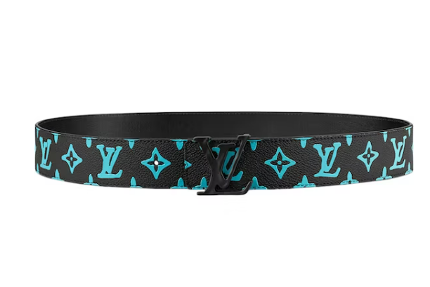 L0vis Vvtt0n Belt LV Shape 40MM Reversible Black/Blue