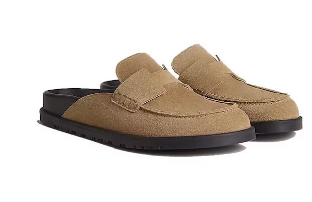 H**me5 Go Mule Beige Argile Suede Calkskin (Men's)