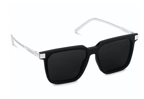 L0vis Vvtt0n LV Rise Square Sunglasses Black/Silver
