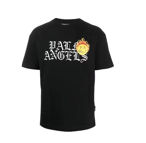 Palm Angels Burning Head Logo Print T-shirt Men's Black