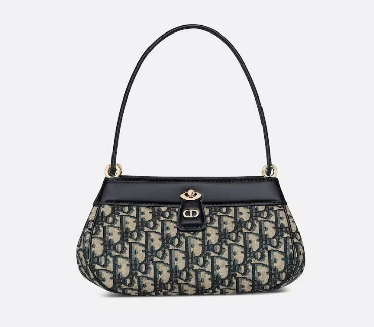 D10r Medium Key Bag Blue Oblique Jacquard Women