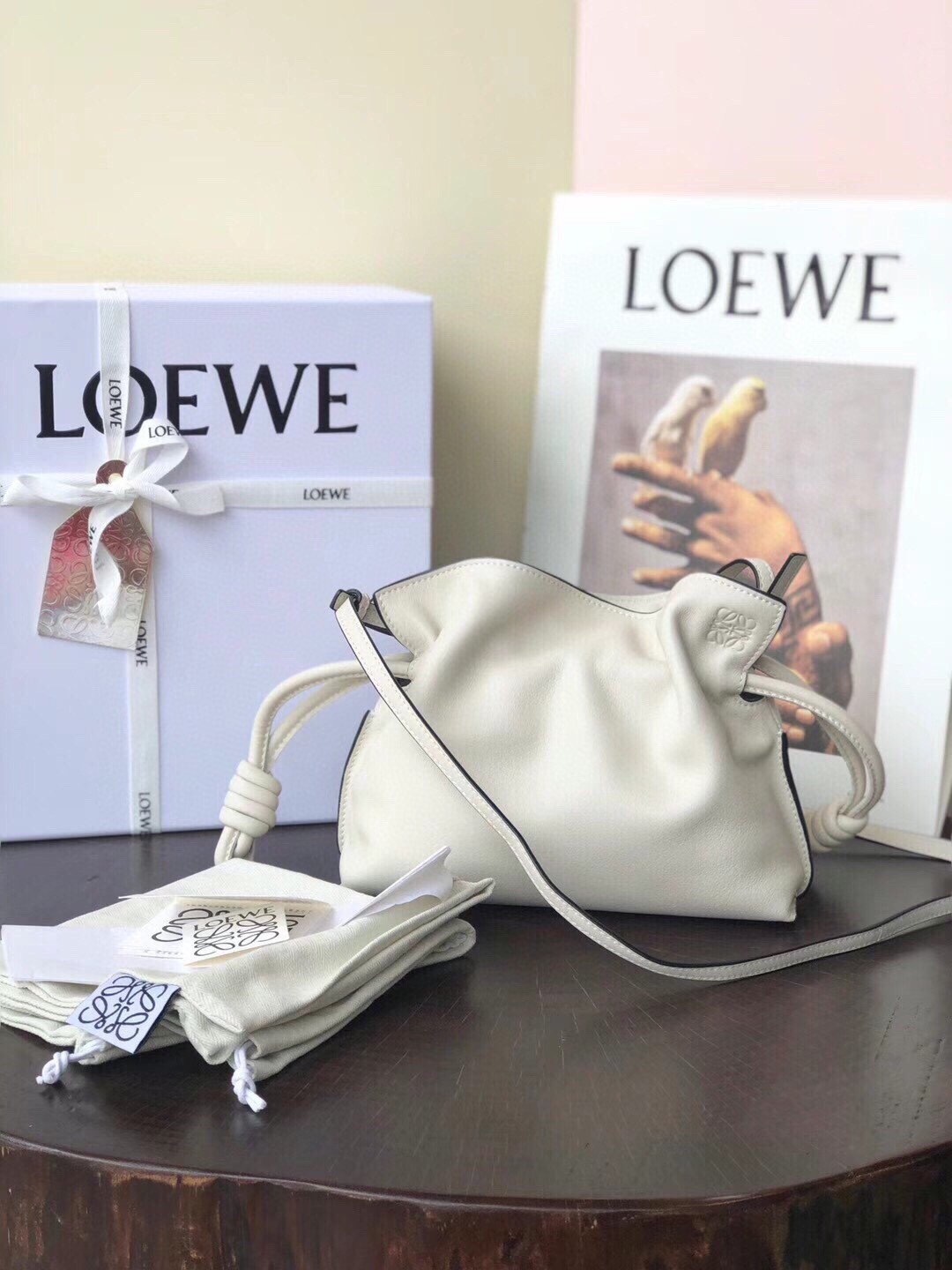 L0ew* Women's Mini Flamenco Leather Clutch