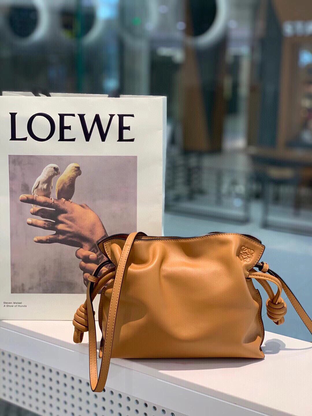 L0ew* Women's Mini Flamenco Leather Clutch