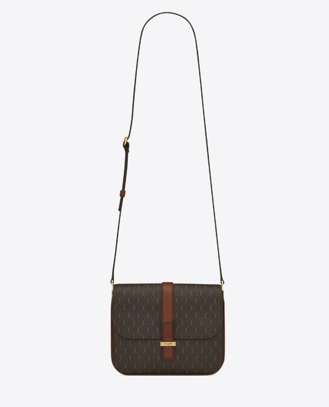 Sa1nt Lau*nt Le Monogramme coated-canvas and leather satchel bag