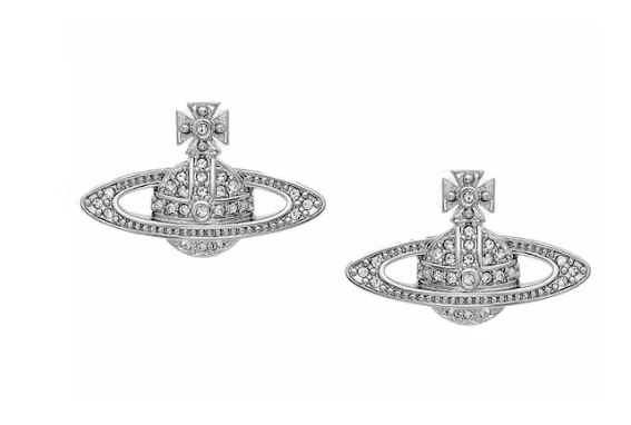 u1u1enne westwood earrings mini bas relief silver