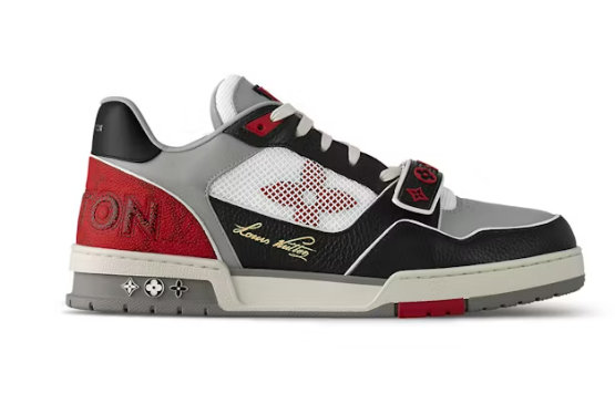 L0vis Vvtt0n LV Trainer Black Red Monogram Flower